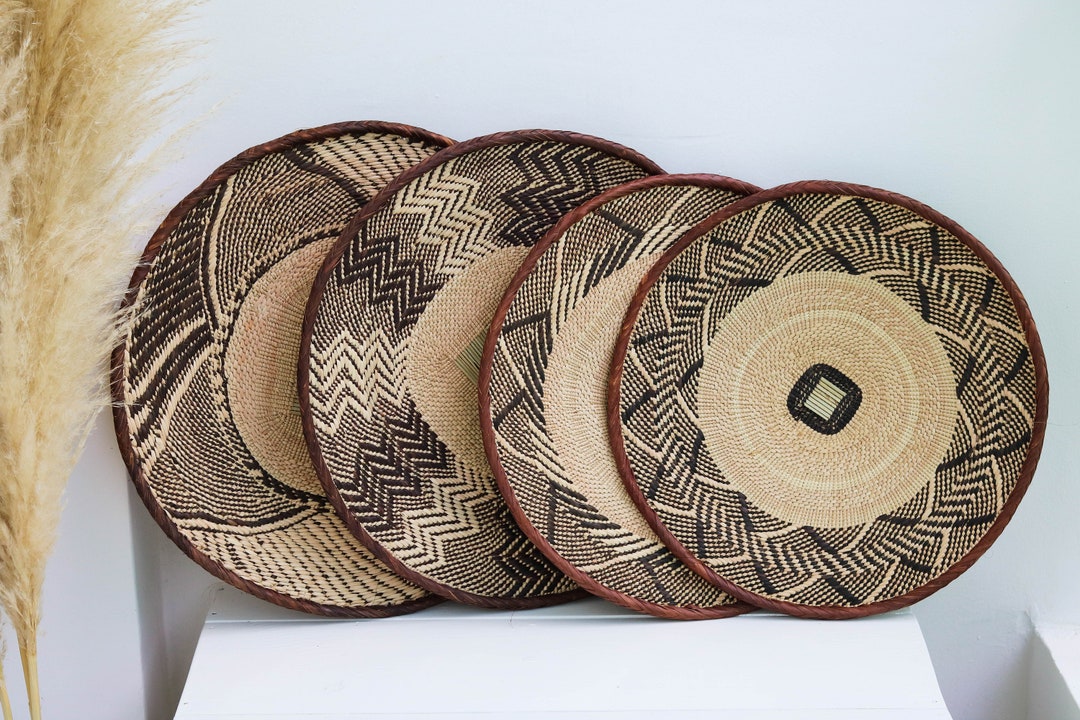 African Tonga Baskets, Binga Wall Baskets, Woven Wall Décor, Zimbabwe
