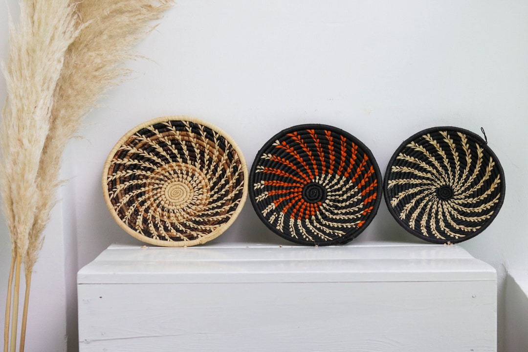 Banana Fiber Basket, Woven Wall Basket, Raffia Basket, African Wall