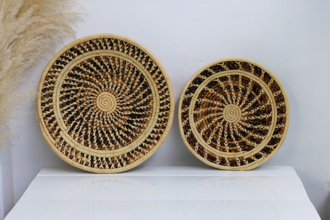 Banana Fiber Basket Woven Wall Basket Raffia Basket African Etsy