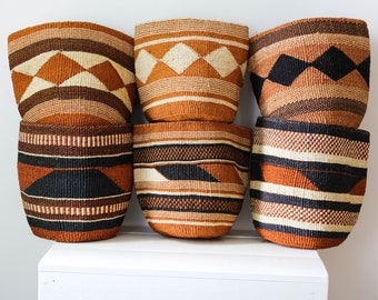 African Woven Baskets, Succulent planters , Sisal Woven Planters, Home décor, Assorted woven Baskets, Moms gift, Christmas gift, 9 " baskets