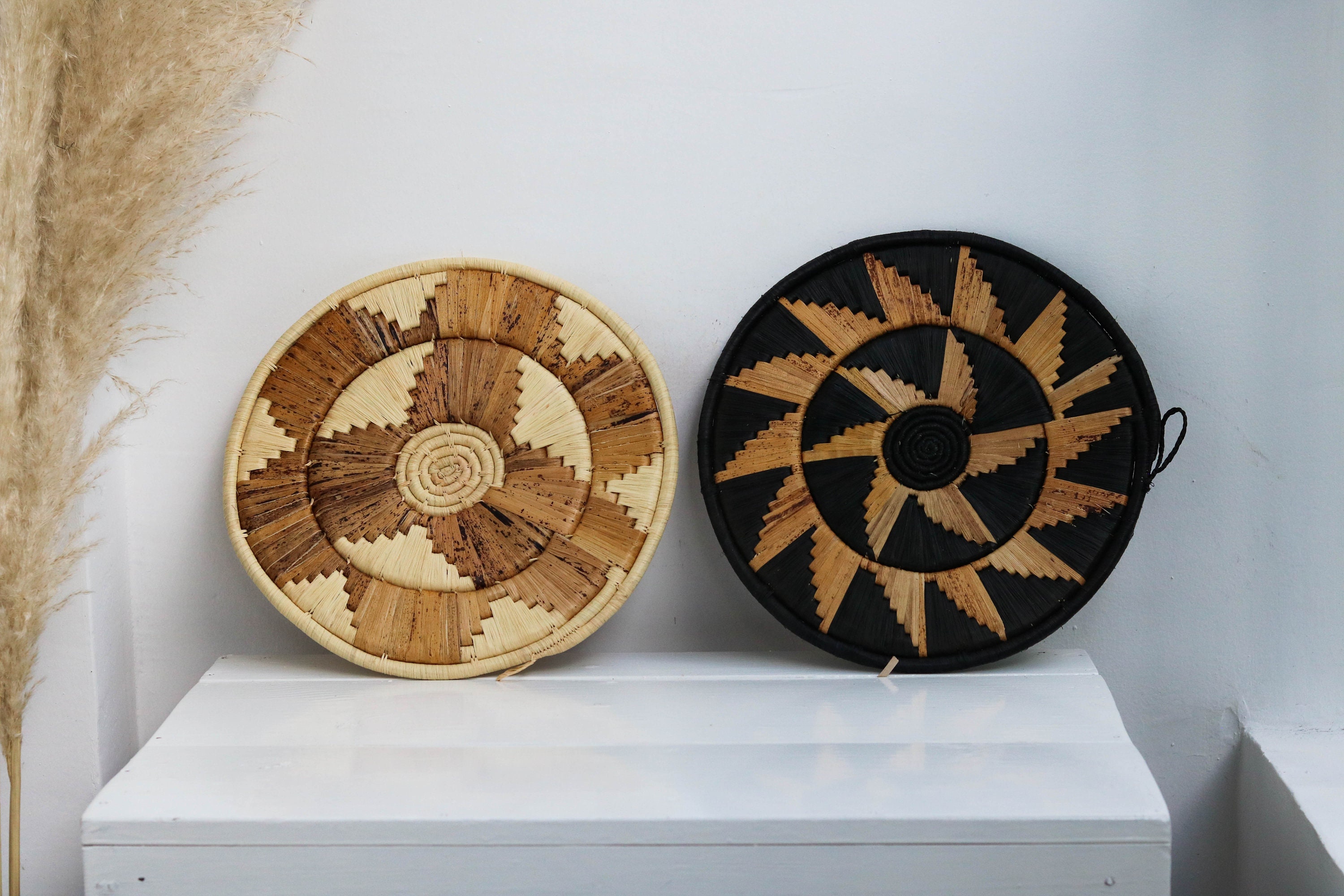 Banana Fiber Woven Trivets, Wall Trivets, Woven Table Coasters, African Wall Décor, Woven Wall Baskets, Christmas Gift for her, Moms Gift