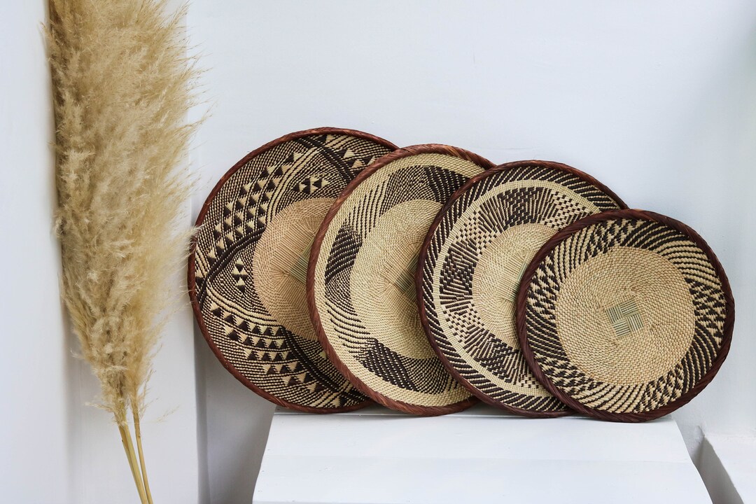 African Tonga Baskets Binga Wall Baskets Woven Wall Décor Etsy