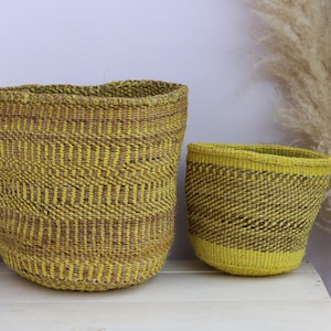 Sisal Woven Planters, African Woven Baskets, Woven yarn baskets, Woven home décor, Toy Storage Baskets, Moms gift, Christmas gift for her