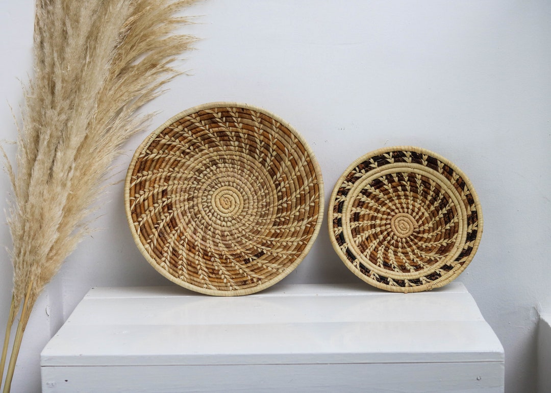 Banana Fiber Basket, Woven Wall Basket, Raffia Basket, African Wall