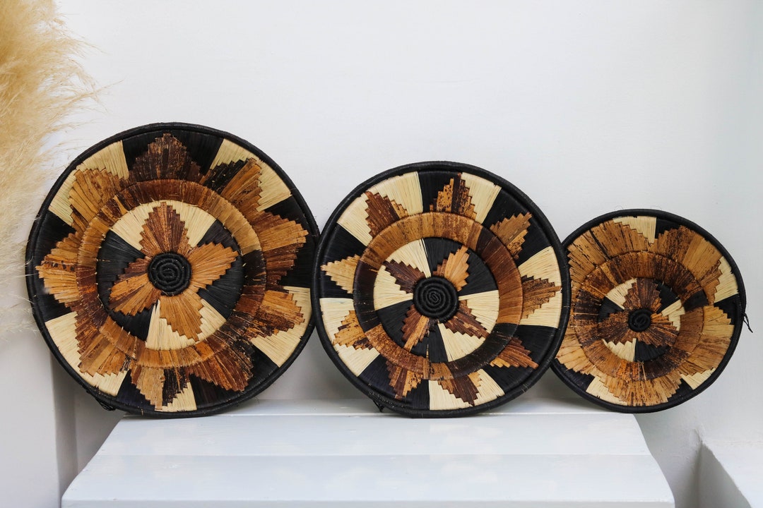 Banana Fiber Basket, Woven Wall Basket, Raffia Basket, African Wall