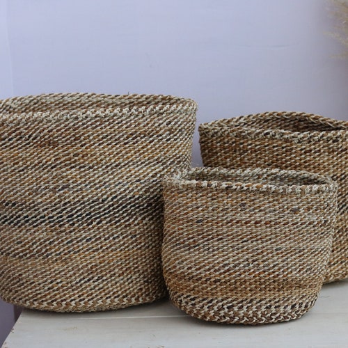 Woven Banana fiber basket, Sisal Woven Planters, African Woven Baskets, Woven home décor, Toy Storage Baskets, Moms gift, Christmas gift