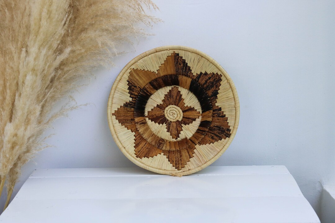 Banana Fiber Basket Woven Wall Basket Raffia Basket African Etsy