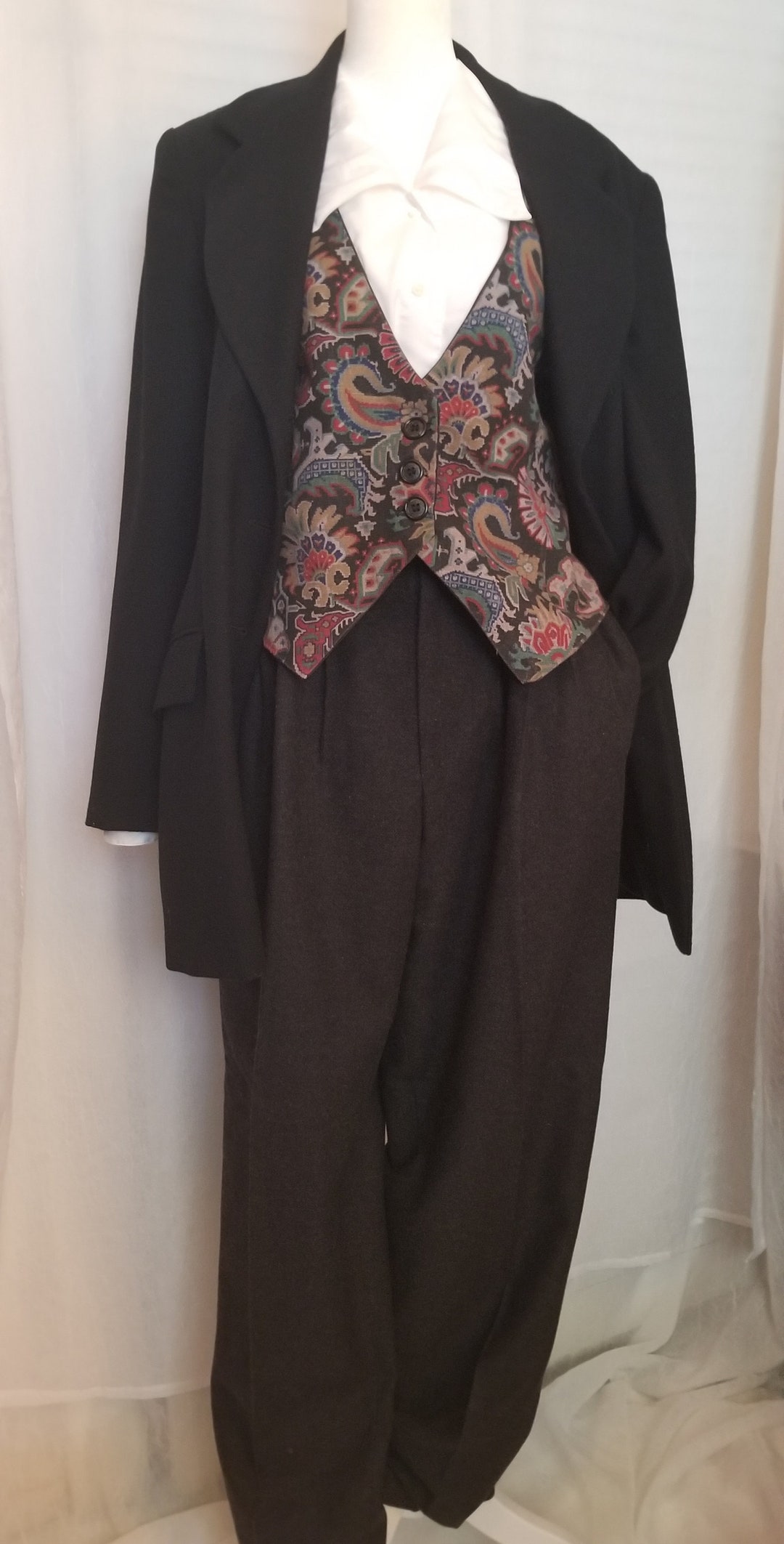 Vintage black trouser pant w28/s main image 0