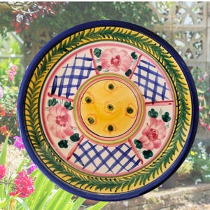 Bella Casa Ganz Italian Pottery Plate 10" Red Clay and Hand Painted