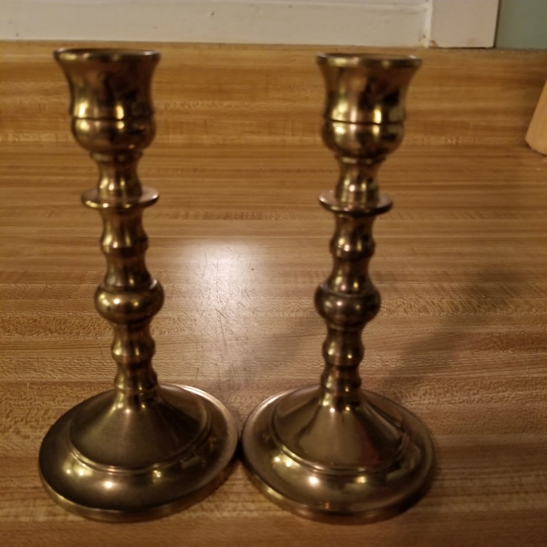 Brass England Candlesticks Made in England Midcentury Etsy