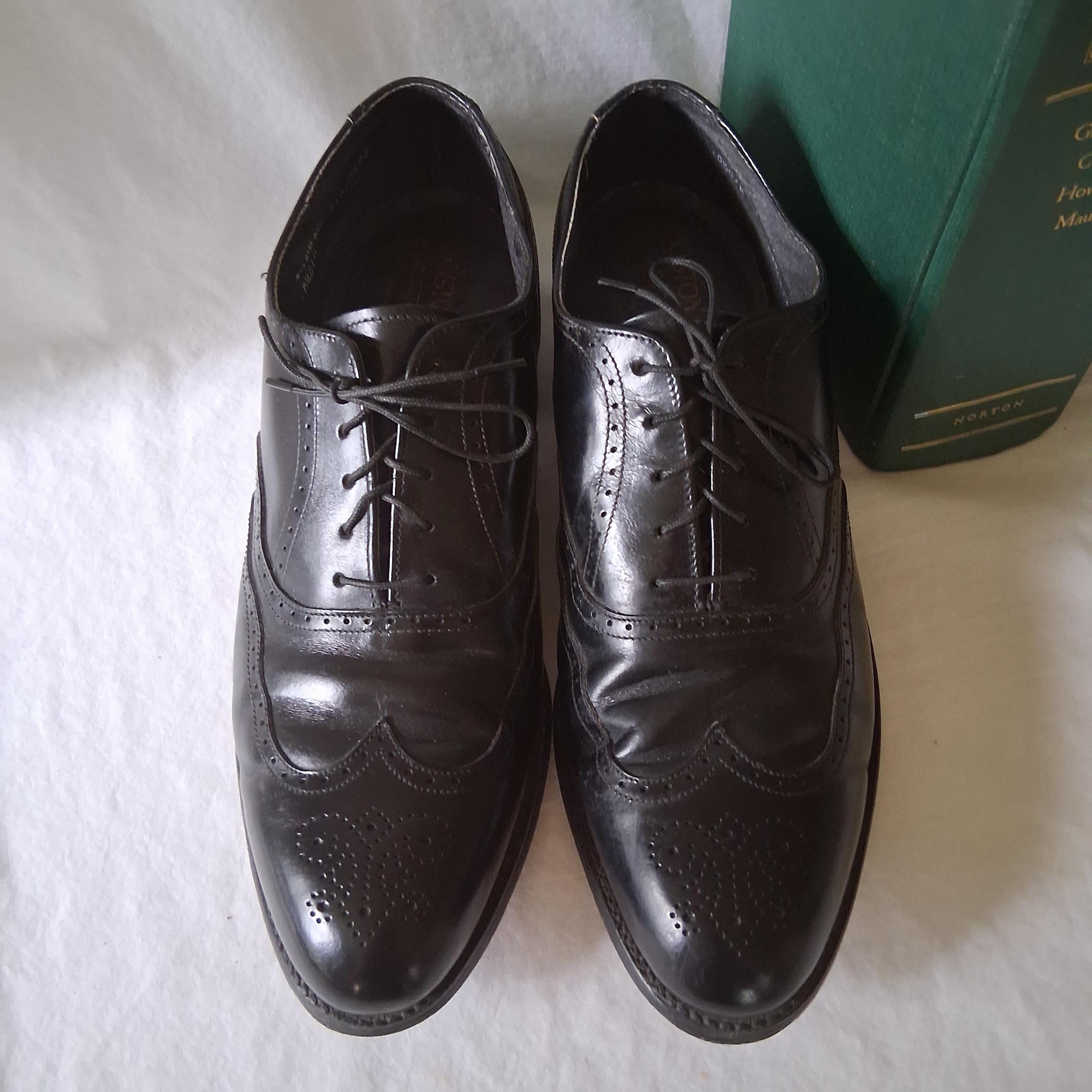 Bostonian classics Black leather wingtip oxford lace up dress shoe SZ 9.5 D/B Bostonian Black Wingtip Dress Shoes for Men for sale | eBay main image 2