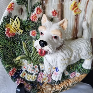 Collectible Scottie Dog Dish 3D Features Beautiful West Highland Terrier Dog, Adorable and Rare, Perfect Condition, Great Gift, Dog Lover