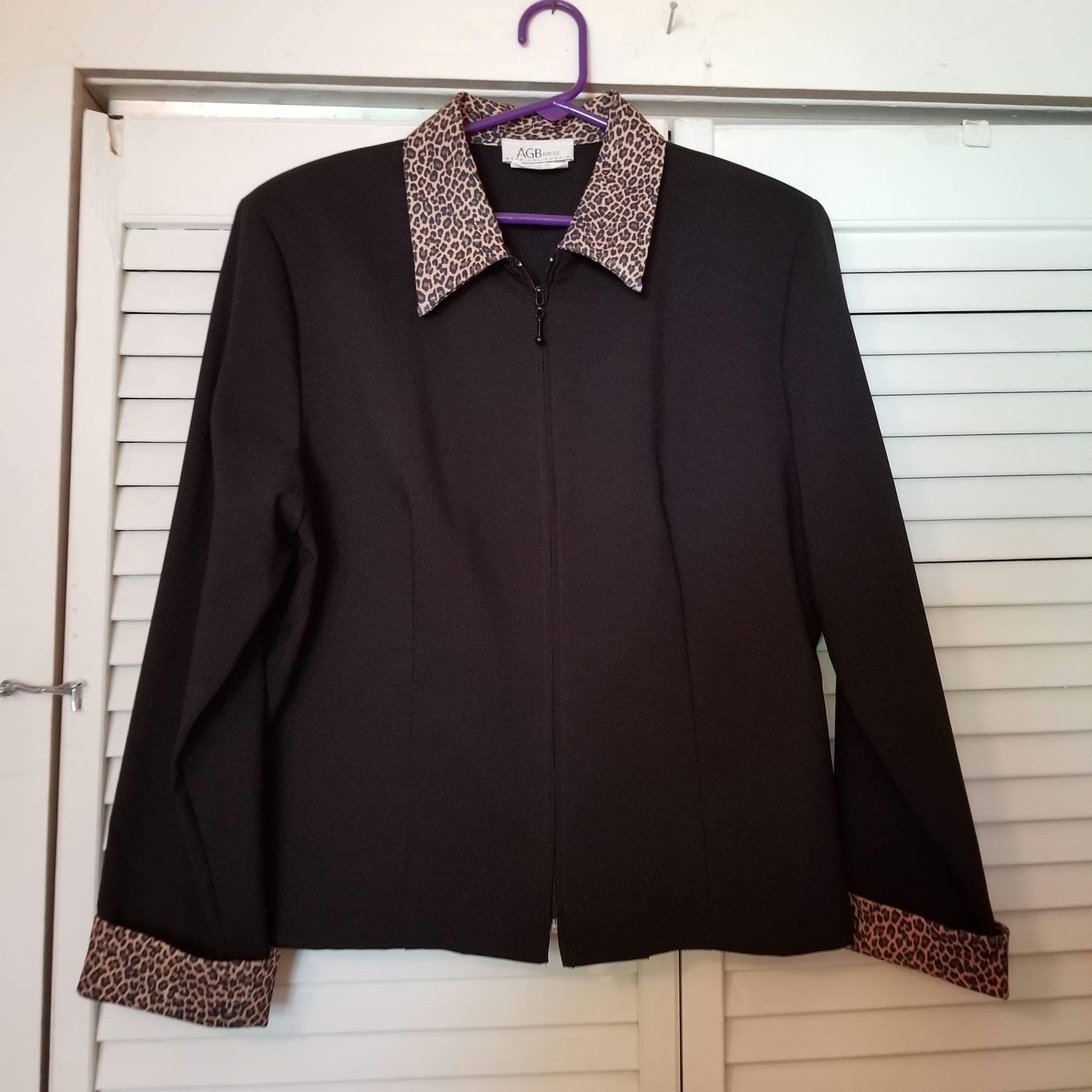 Veste Tricot St John Col Animal Print - Taille 16 Neuve Avec étiquettes - Laine Et Rayonne élégante Pour Bureau Ou Sortie