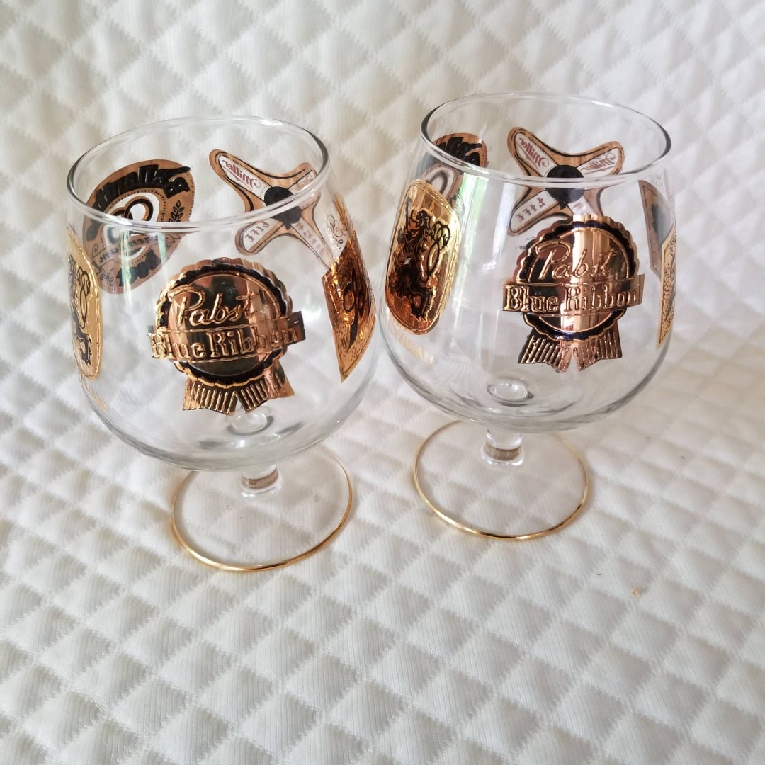 1970s Culver 5 Beer Logo Big Glass Snifters Set of 2 in Mint Etsy