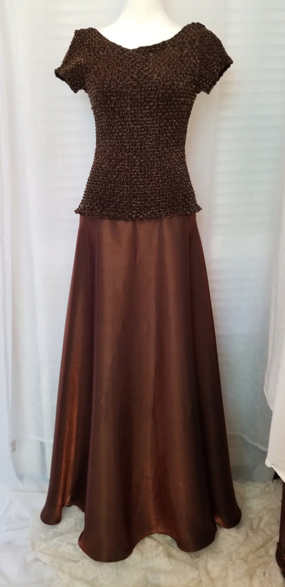 Long Copper Prom Dress, Low Zip Back, JS Collectio