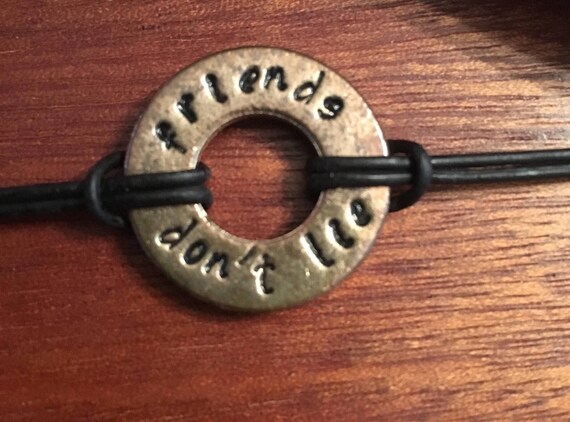 Friends Dont Lie Stranger Things Bronze Hand Stamped Washer Etsy