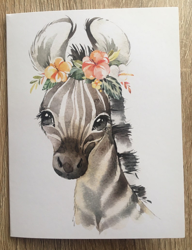 Zebra-Karte Geburtstagskarte leere Karte Grußkarte | Etsy