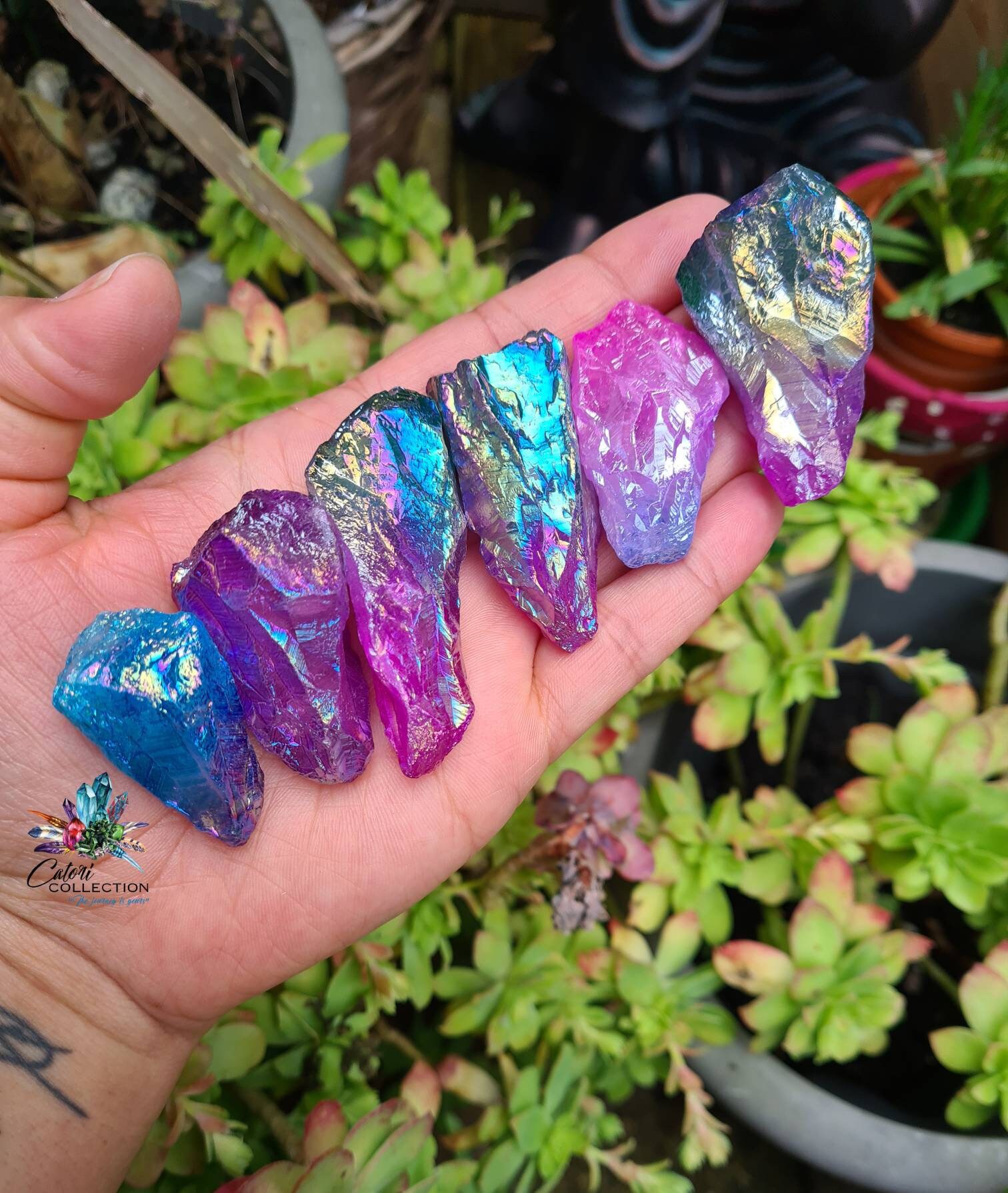 Unicorn Aura Quartz Crystal Points