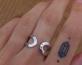 Double Ring, original minimalist silver ring