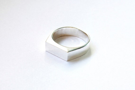 Pasoシルバーリング 滑らかな長方形トップ