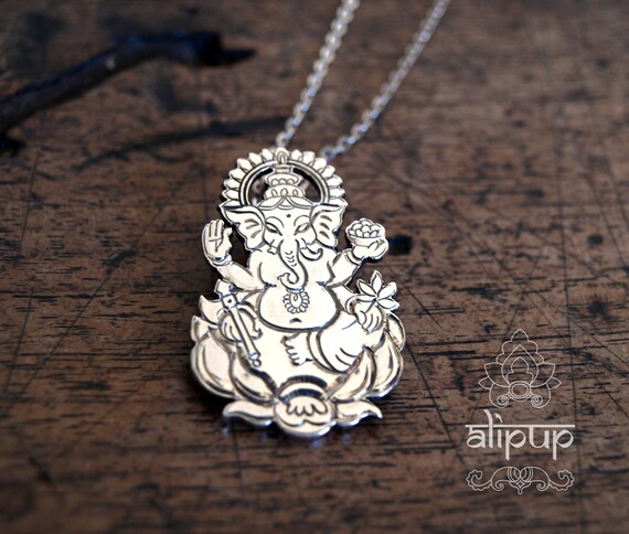 Colgante Ganesha dios hindu colgante indio de plata collar | Etsy México