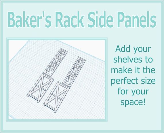 1:12 Dollhouse Baker's Rack Side Panels 3D Print File STL Instant Download All Scales Customize For Your Space