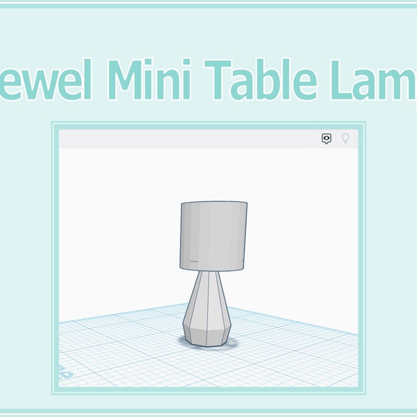 1:12 Dollhouse Jewel Mini Table Lamp & Shade 3D Print File STL Instant Download All Scales