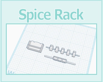 1:12 Dollhouse Spice Rack Removable Tins & Drawer 3D Print File STL Instant Download All Scales