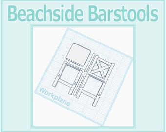 1:12 Dollhouse Beachside Barstool 3D Print File STL Instant Download All Scales