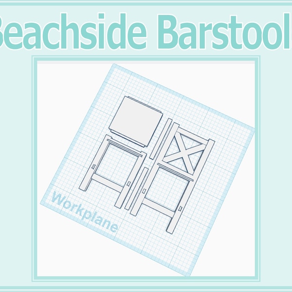 1:12 Dollhouse Beachside Barstool 3D Print File STL Instant Download All Scales