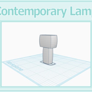 1:12 Dollhouse Contemporary Lamp & Shade 3D Print File STL Instant Download All Scales