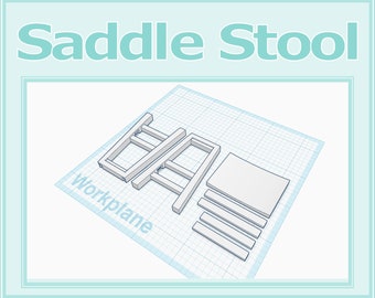 1:12 Dollhouse Saddle Stool 3D Print File STL Instant Download All Scales