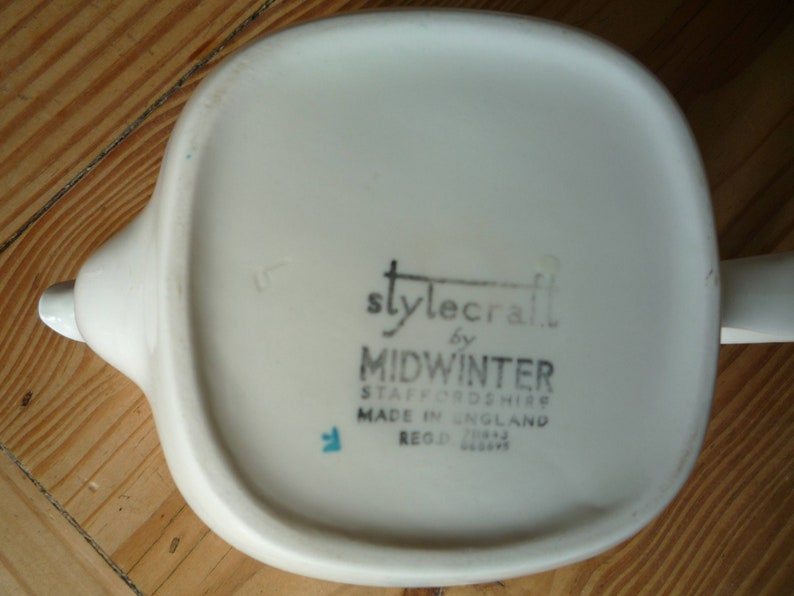 Midwinter Blue Domino Stylecraft Teapot by Jessie Tait