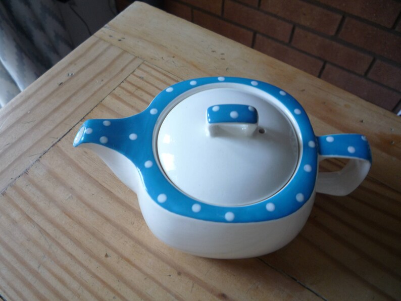 Midwinter Blue Domino Stylecraft Teapot by Jessie Tait
