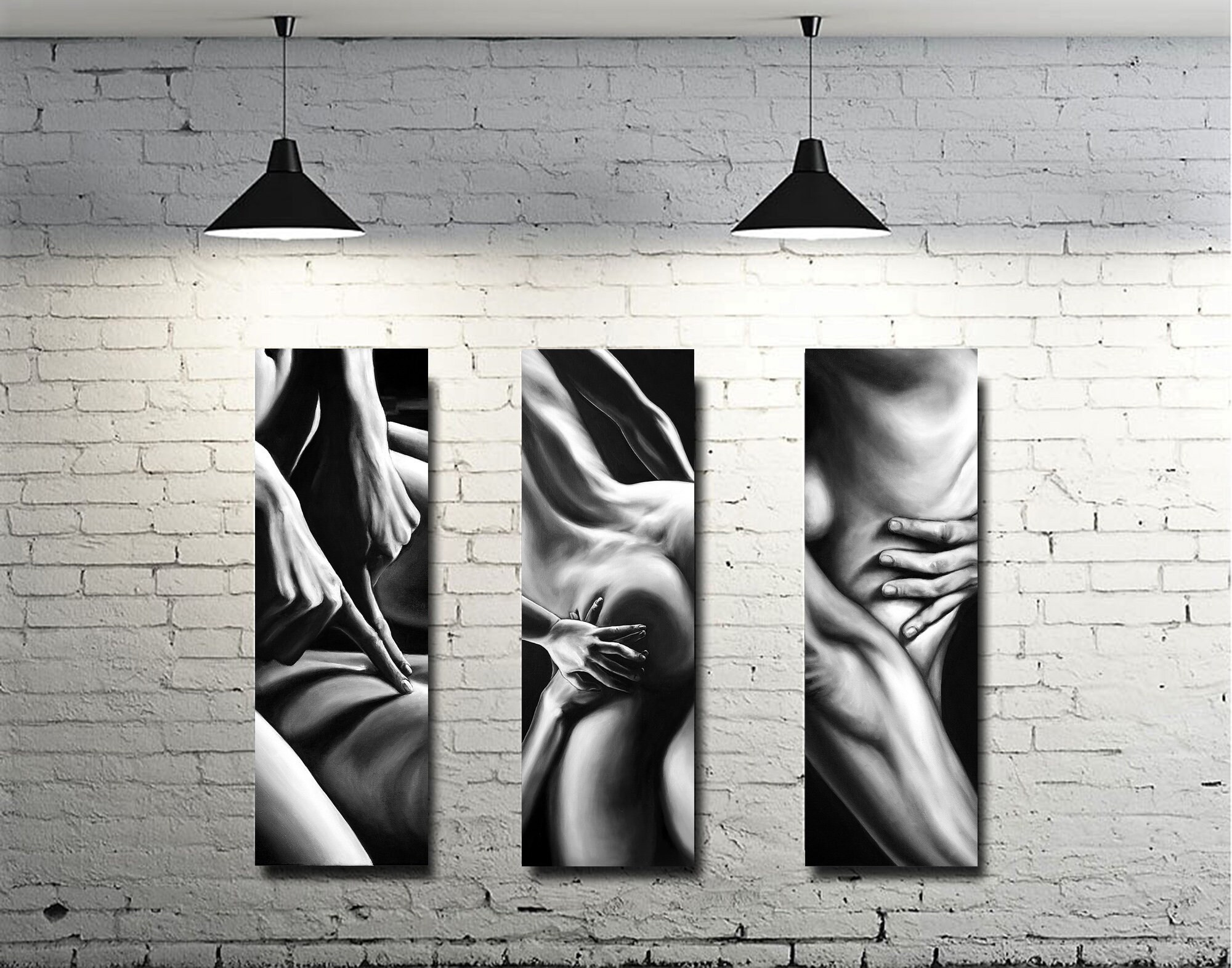 Canvas Print SET 3 Bedroom Home Decor Erotic Painting Large