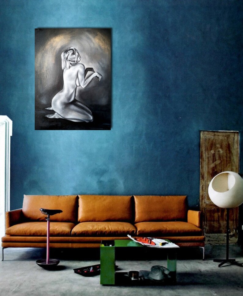Original Oil Painting IDOL Large Bedroom Painting Modern Wall Etsy