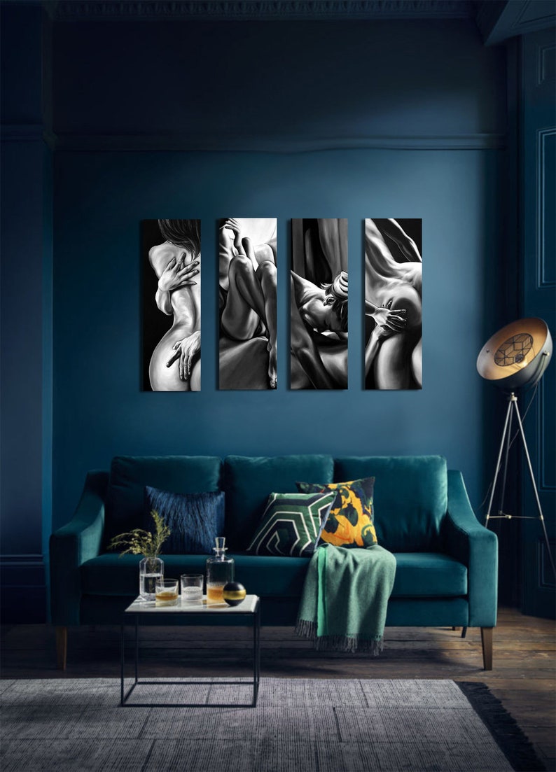 Canvas Print SET 12 Home Decor Canvas Erotic Nu Painting Large Etsy