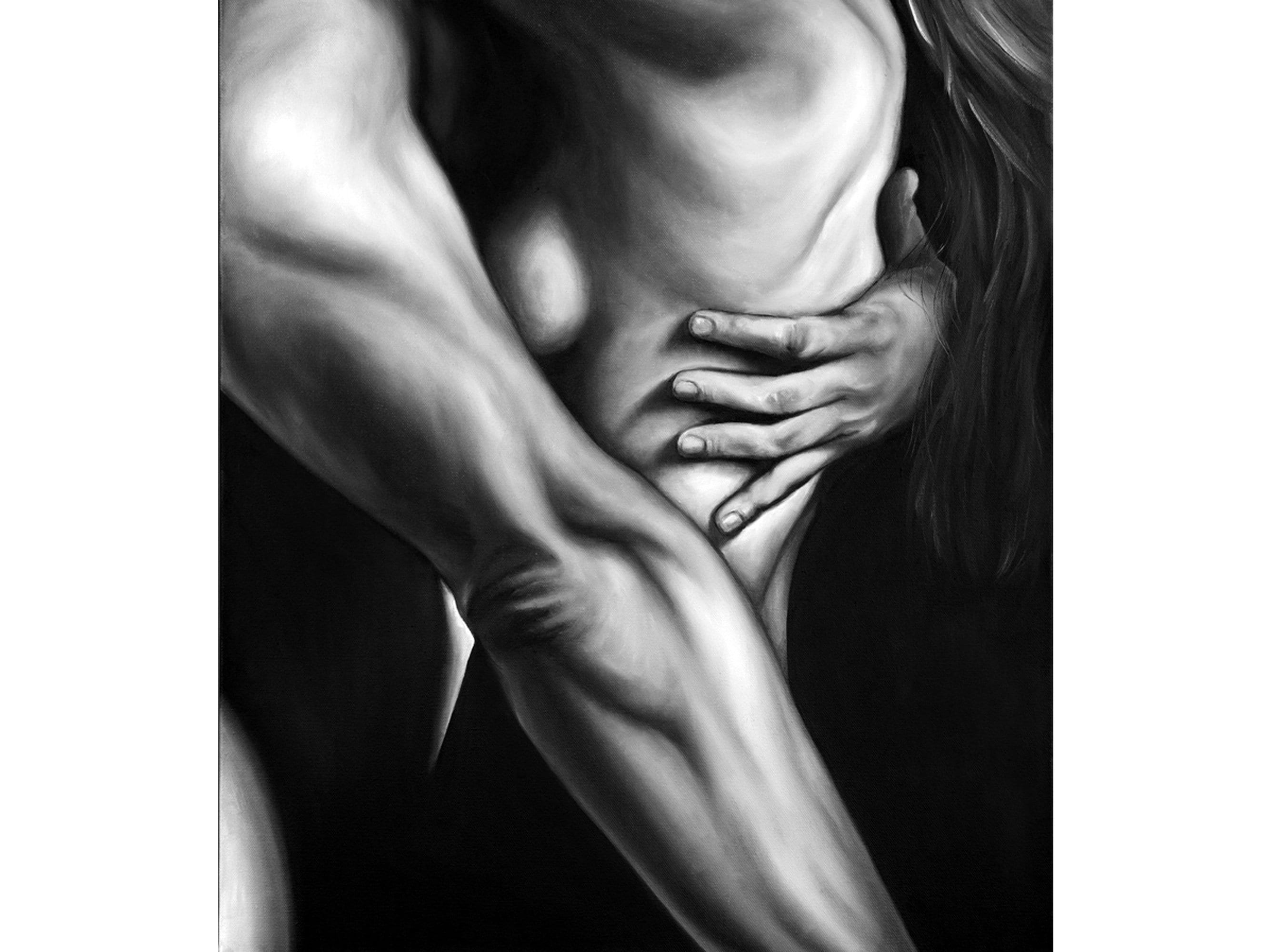 Canvas Print MY MOON Nude Large Original Oil Painting Modern photo image image