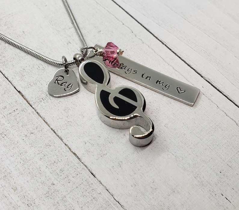 Personalized Music Note Cremation Jewelry for Ashes Urn Etsy