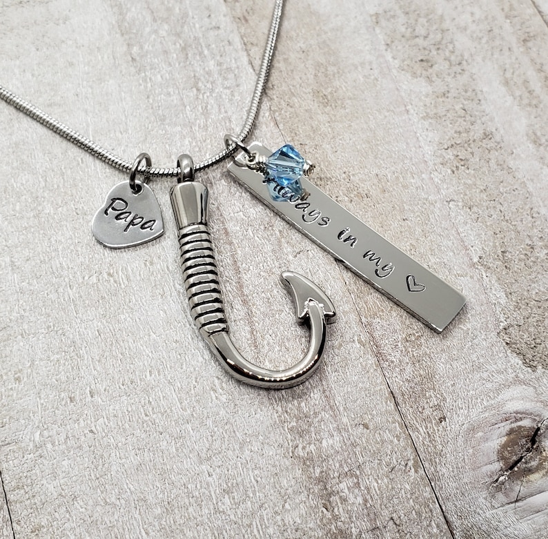 Personalized Fish Hook Cremation Jewelry for Ashes Urn Etsy