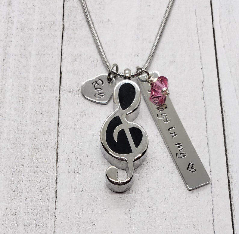 Personalized Music Note Cremation Jewelry for Ashes Urn Etsy