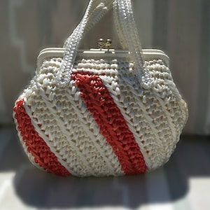 1960s Woven Cream and Salmon Colored Raffia Straw Purse From - Etsy