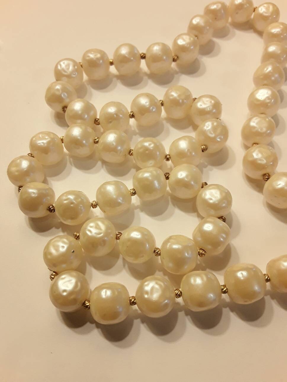 Vintage Crown Trifari Chunky Faux Pearl Statement Necklace / - Etsy