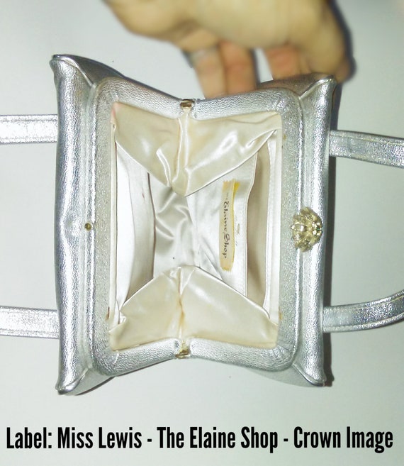 1940s Space Age Silver Crown Lewis Top Handle Han… - image 8