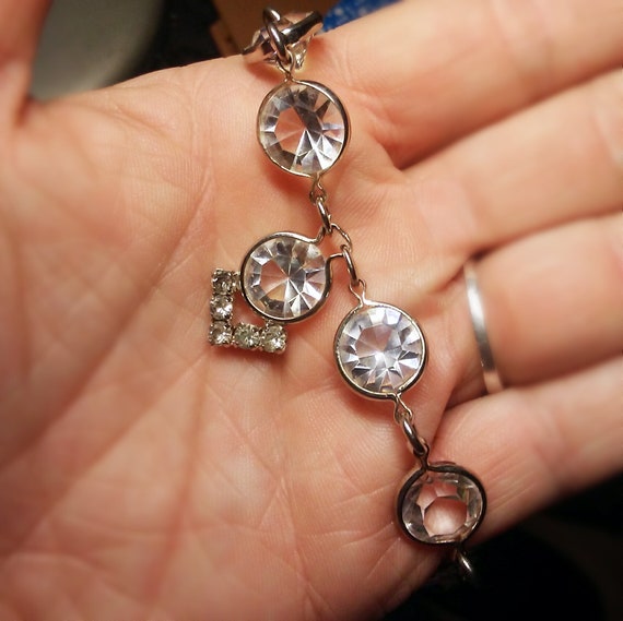 Antique Vintage 1920s Art Deco Bezel Set Open Back Paste Rhinestone And Rhodium Necklace Breathtaking Arts And Crafts Era Costume Jewelry Antique Vintage 1920s Art Deco Bezel Set Open Back Paste Rhinestone And Rhodium Necklace Breathtaking Arts And Crafts Era Costume Jewelry