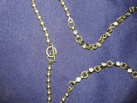 Haskell-esque Antiqued Brass Flower Bib Necklace … - image 8