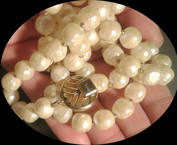 Faux Pearls Beaded Necklace Inlaid Shiny Rhinestones - Temu