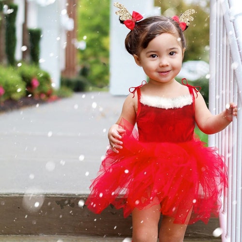 Santa Baby Girl Outfit Christmas Red Velvet Romper & Santa Etsy