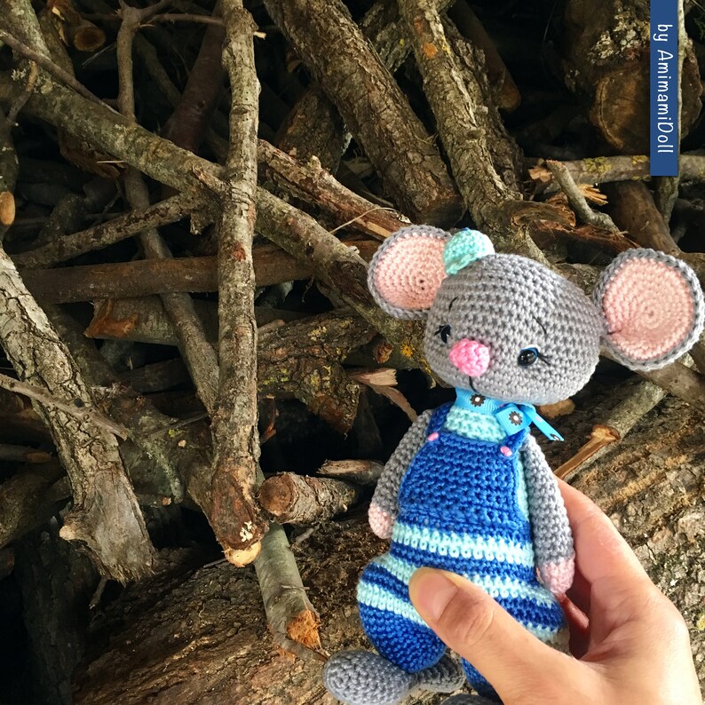 Personalized Baby Gift Stuffed Animal Blue Mouse Handmade Kids Etsy