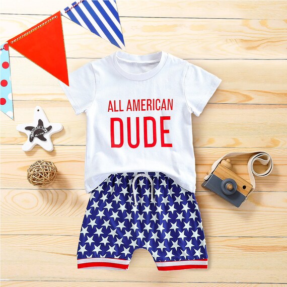 Patriotic Baby Boy clothes set American Flag Funny Tshirt Etsy